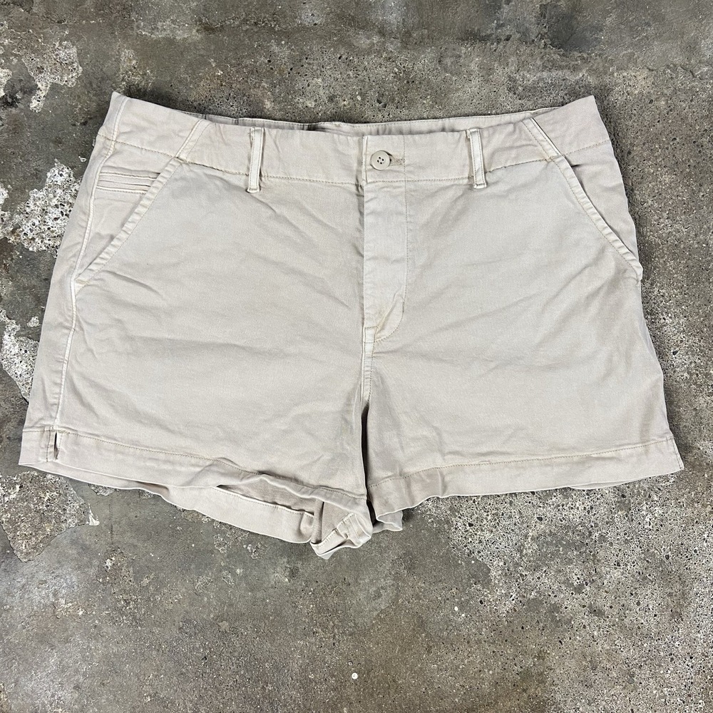 Vintage Y2K American Eagle Outfitters Chino Shorts Women's Size 16 Beige Stretch